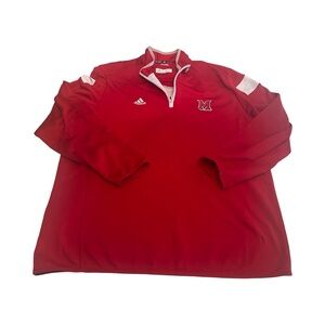Adidas Climalite Men’s Pullover Quarter Zip‎ Golf Miami RedHawks Men’s 2XL